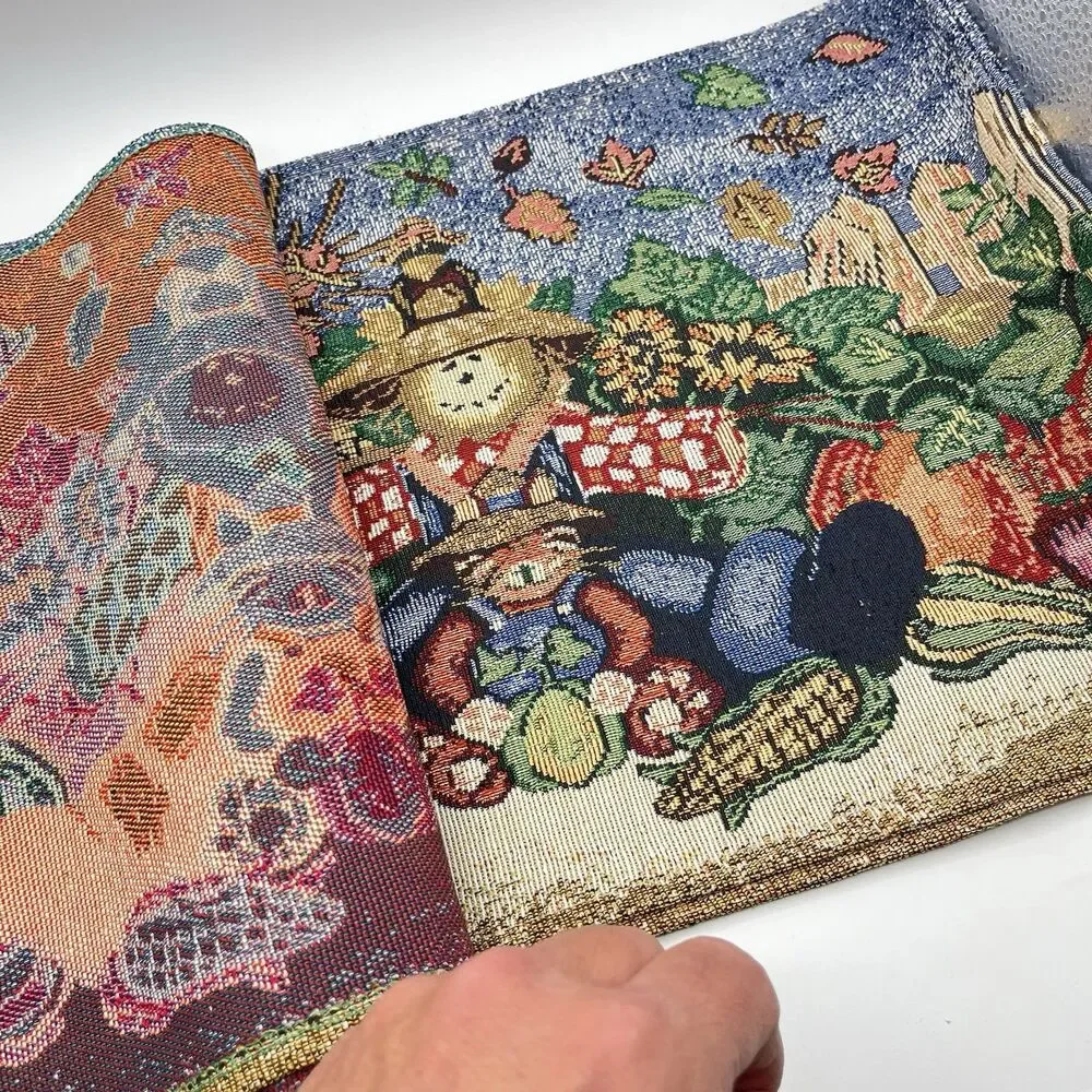 Vintage Tapestry Cotton Happy Harvest Placemats - Set Of 6
